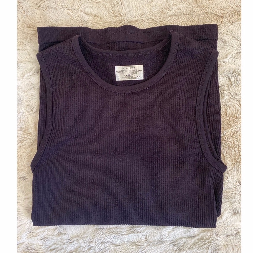 Athleta Renew Ribbed Tank (maroon)
